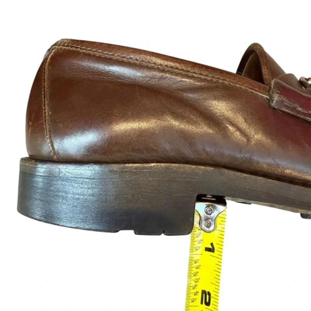 Gucci Men’s 8 Horsebit Loafers Brown Leather Silver Old Money Equestrian Classic